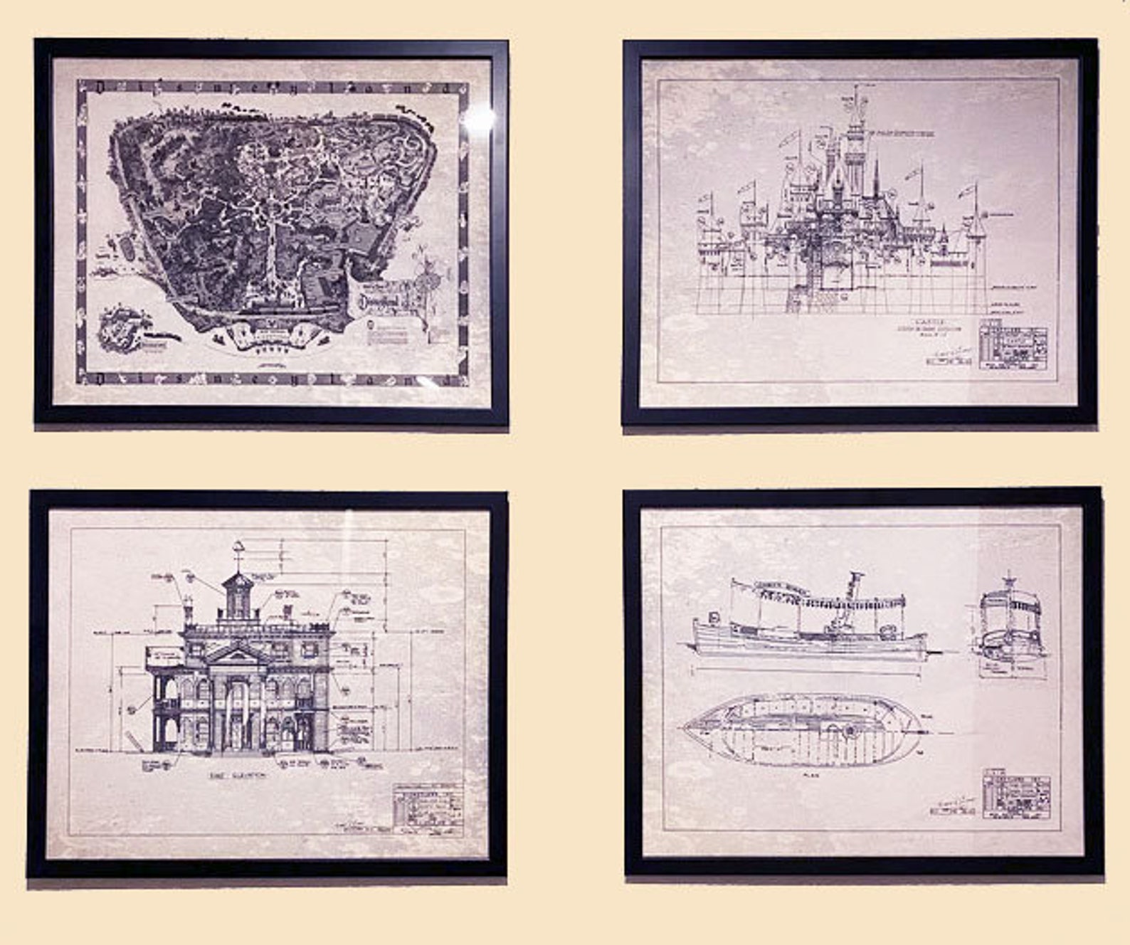 Disney World - Epcot - Blueprint - Vintage - Sepia - Black Ink - Print ...