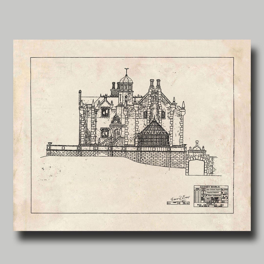 Disney World - Haunted Mansion - Blueprint - Disney - Disneyland