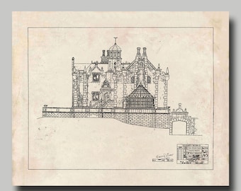 Disney World - Haunted Mansion - Blueprint -  Disney - Disneyland - Black Ink - Print - Poster