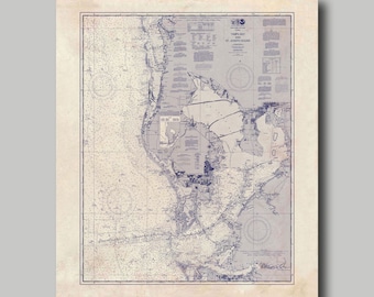 Tampa Bay - Nautical Map - Nautical Chart - Blueprint