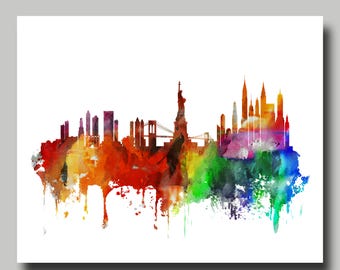 New York - Carte - Manhattan - Multicolore - Impression - Poster - Paysage urbain