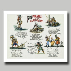 Disney World -Pirates of the Caribbean  - Disney - Disneyland -  Print - Poster