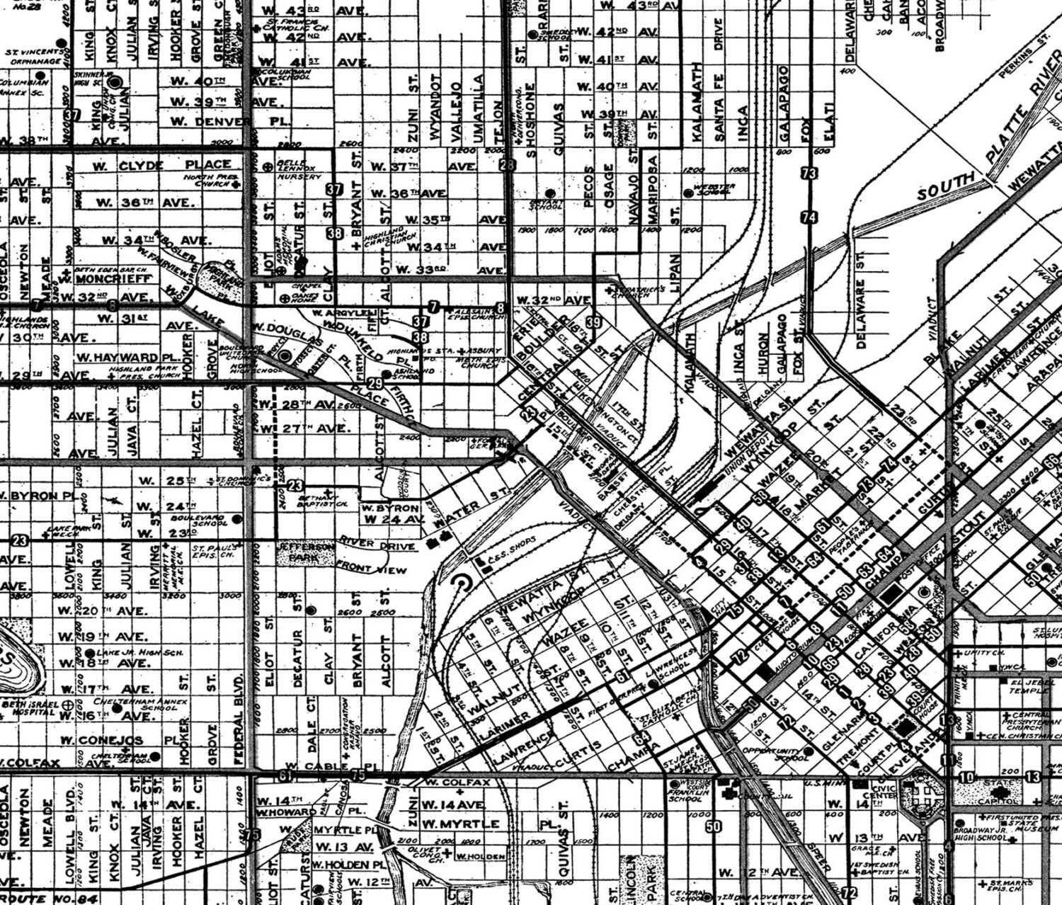 Denver Street Map Vintage 1922 Street Map Print Poster - Etsy