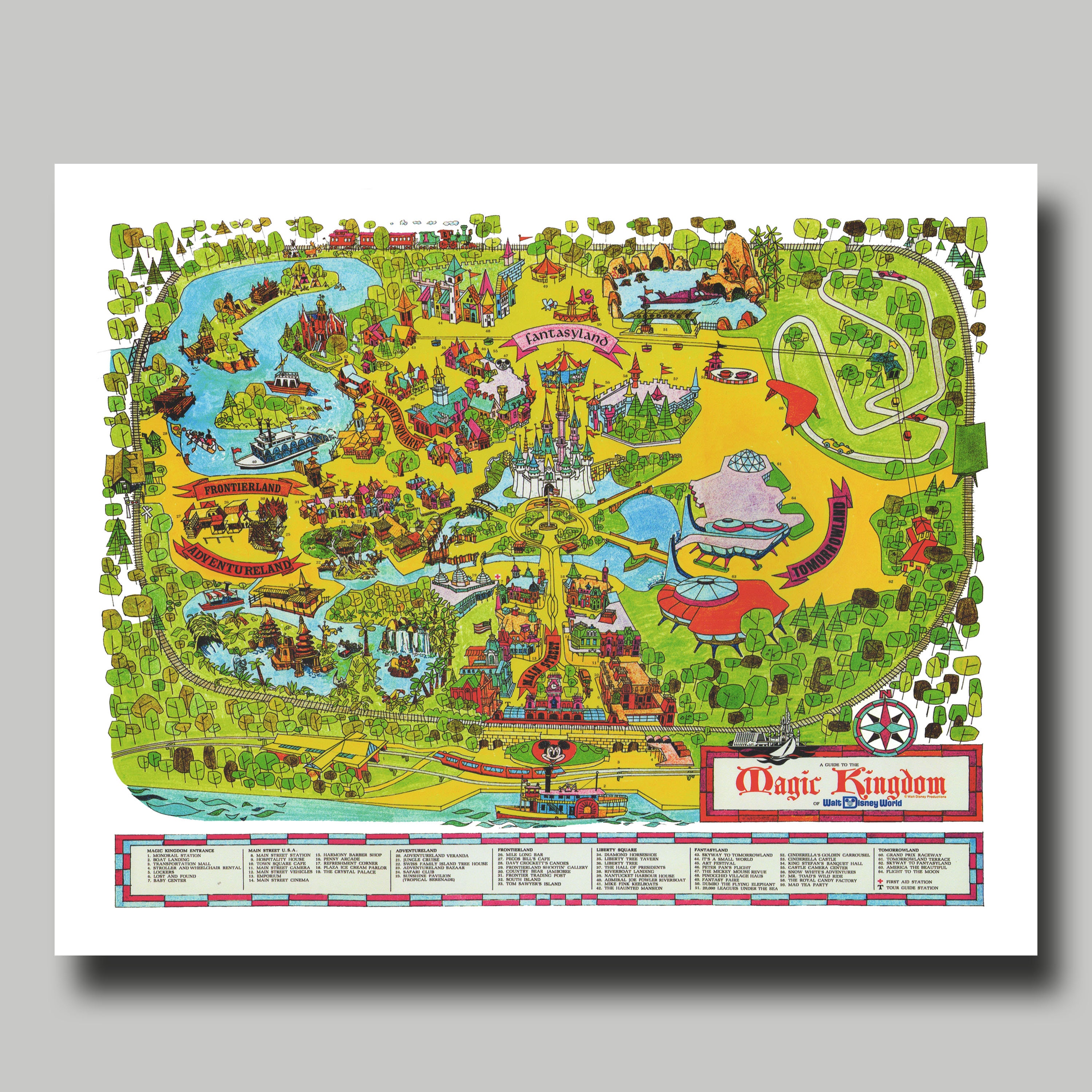 Disneyland Vintage Map,original 1978 Disneyland Map
