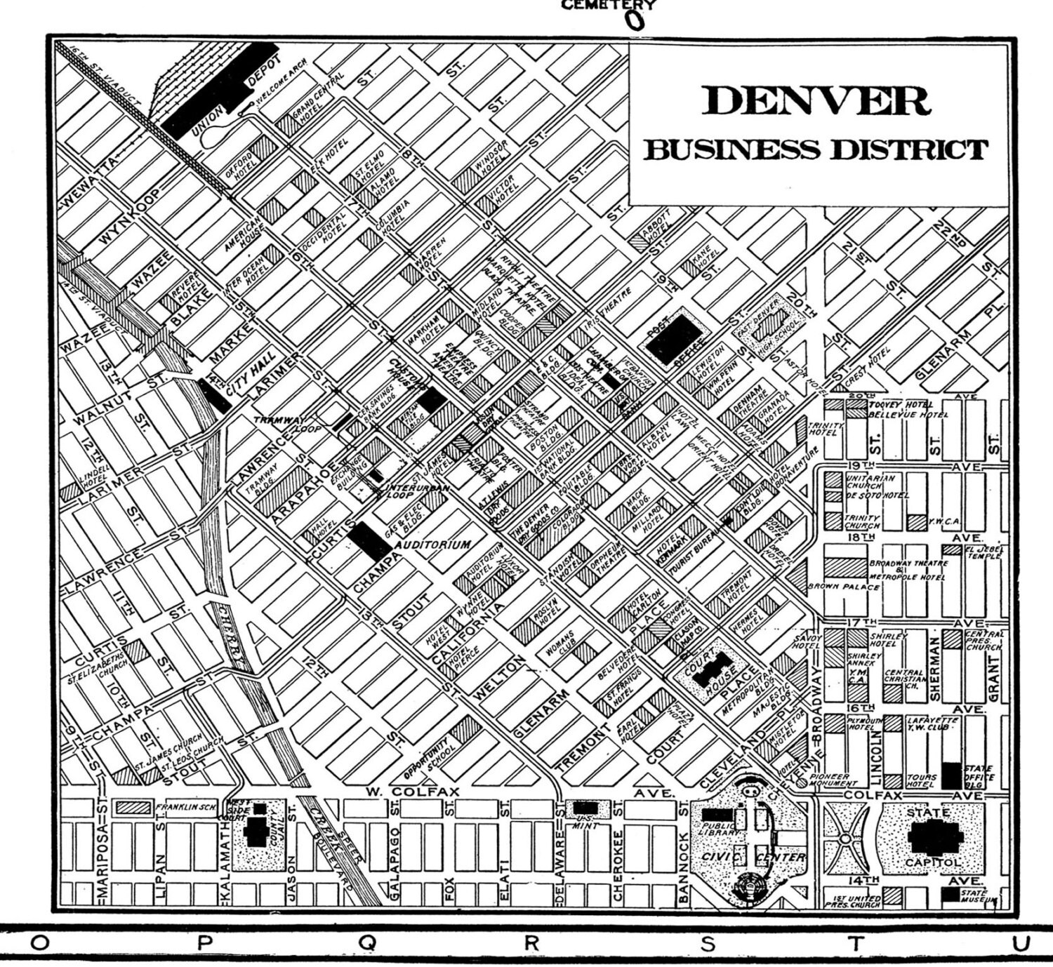 Denver Street Map Vintage 1922 Street Map Print Poster - Etsy