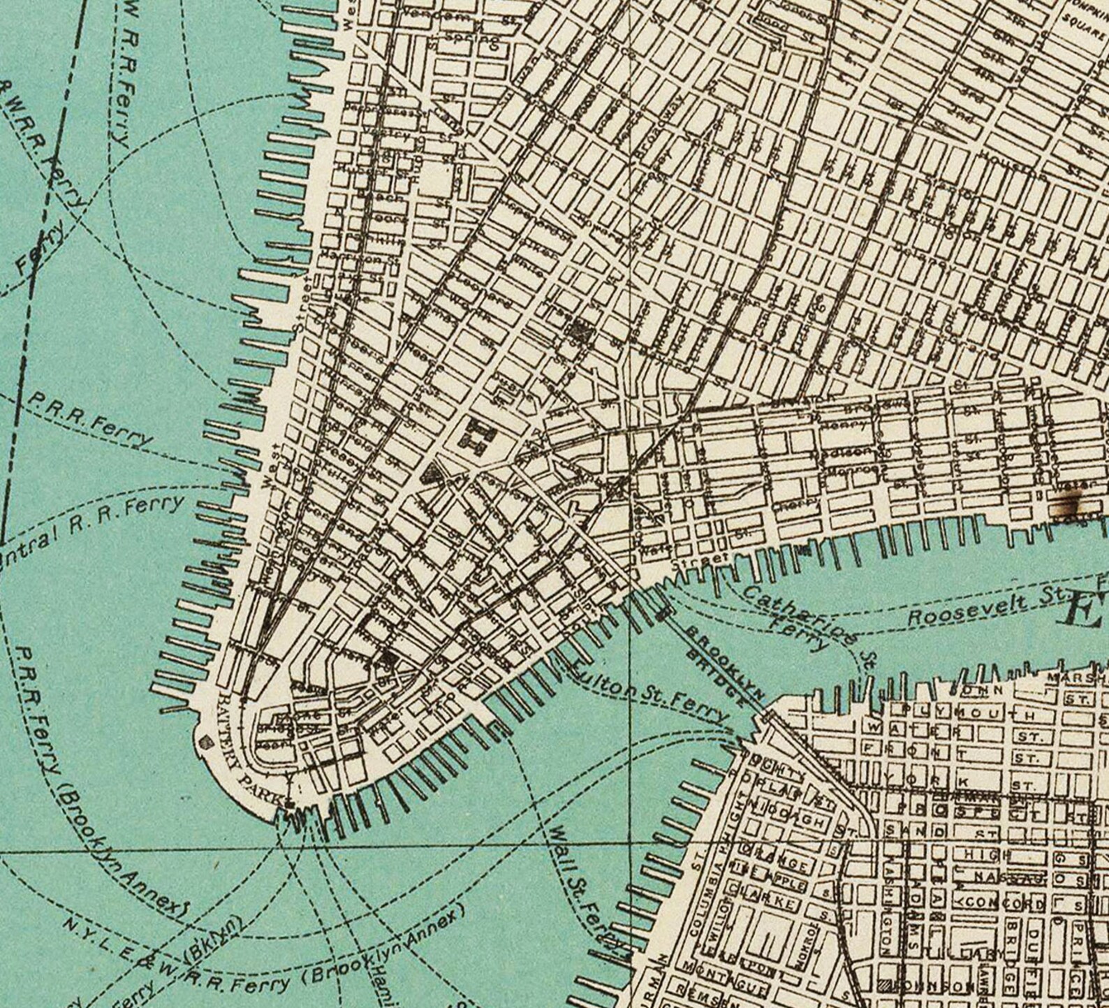 New York City Map 1890 Map of New York Newark Brooklyn Vintage | Etsy