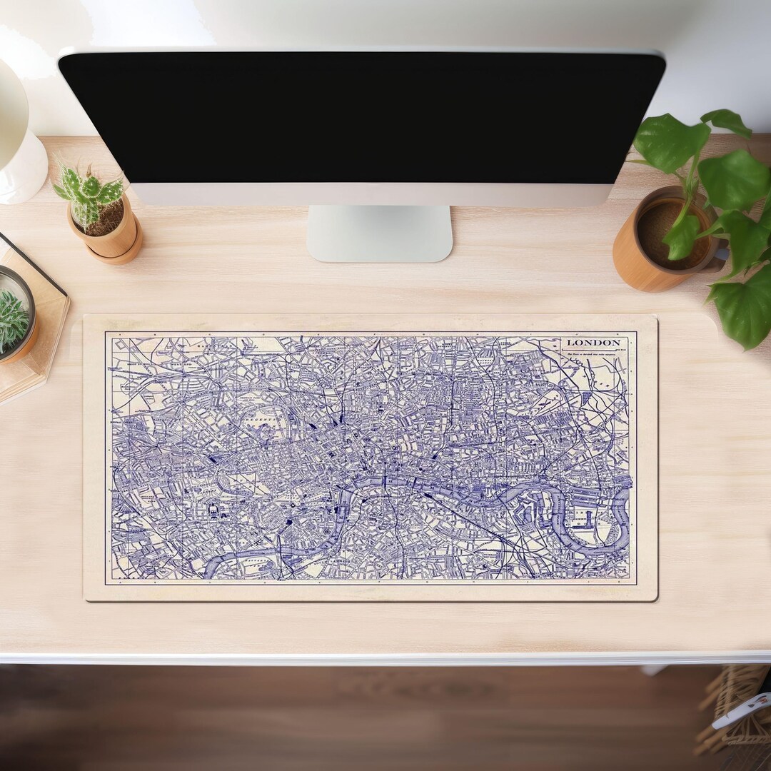 London - Desk Mat - Map - Vintage - Desk Pad - Etsy