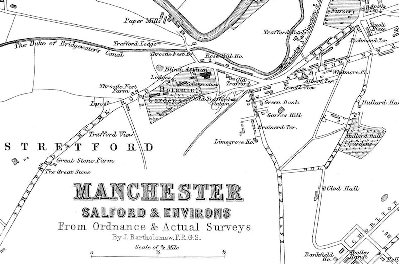 Vintage Map of Manchester England Vintage Map Print Poster | Etsy