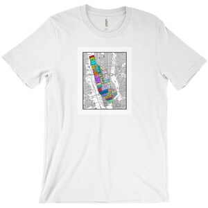 New York - Manhattan - Stadtteile - Stadtplan - Unisex - T-Shirt