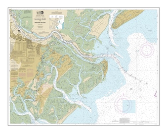 Savannah Map - Wassaw Sound - Nautical Map - Nautical Chart - Map Art - Print - Poster