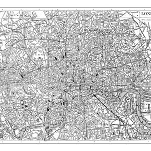 London Map Vintage Street Map Poster Print