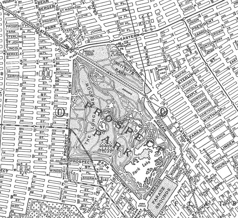 Brooklyn Street Map poster Print Vintage - Etsy