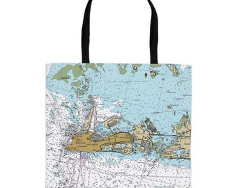 Key West - Tote Bag - Nautical Map - Tote - Florida - Florida Keys