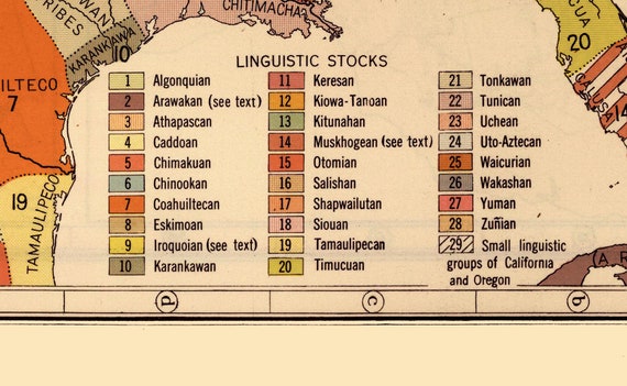 Original Map Of Native American Indian Tribes In The Usa Etsy 327x513