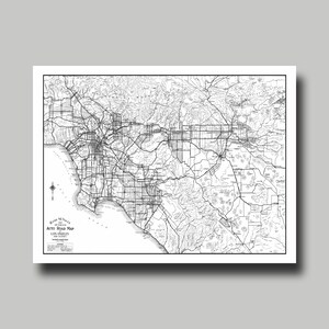 Los Angeles - Map - Street Map - Vintage - California
