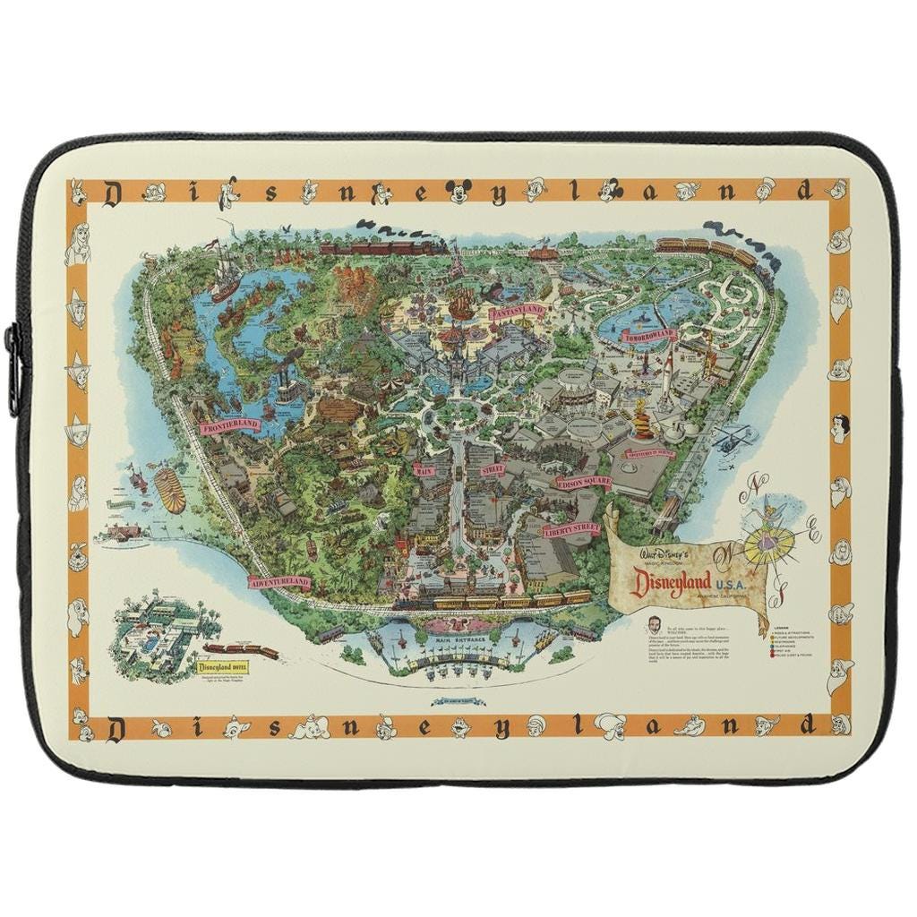 Laptop Sleeves - Disneyland - Map - Etsy