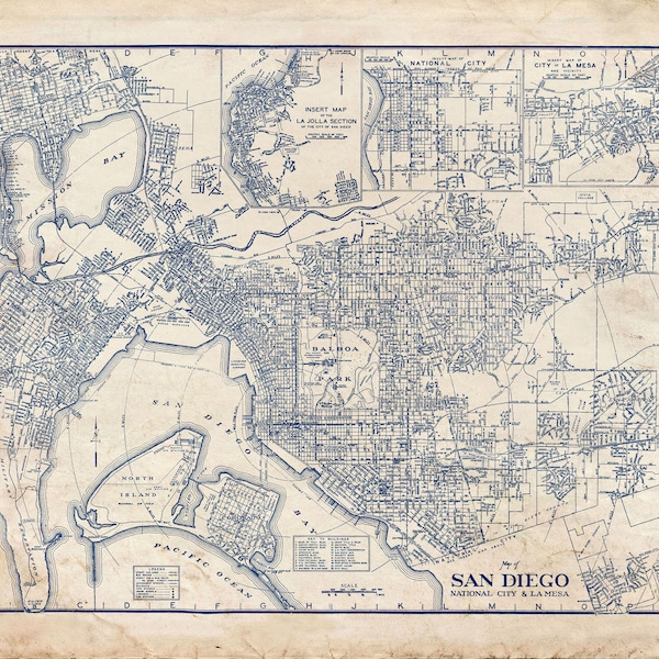 San Diego Map - Etsy