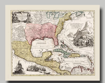 Amérique - Mexique - Nouvelle carte du monde - 1607 - vintage