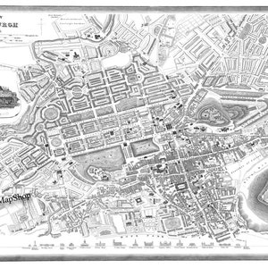 Vintage Map of  Edinburgh Scotland Print Poster