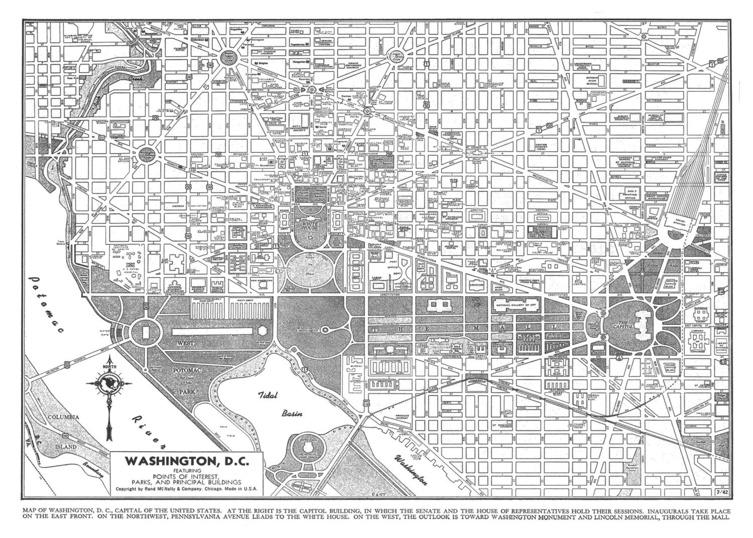 Washington Dc Street Map Washington Map Dc Street Map Vintage Print Poster | Etsy Canada