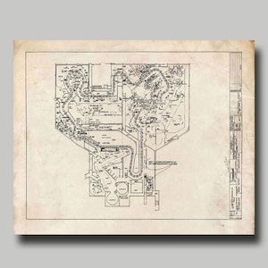 Haunted Mansion Ride- Disneyland - Blueprint - Disney - Black Ink- Print - Grunge - Ride -Poster