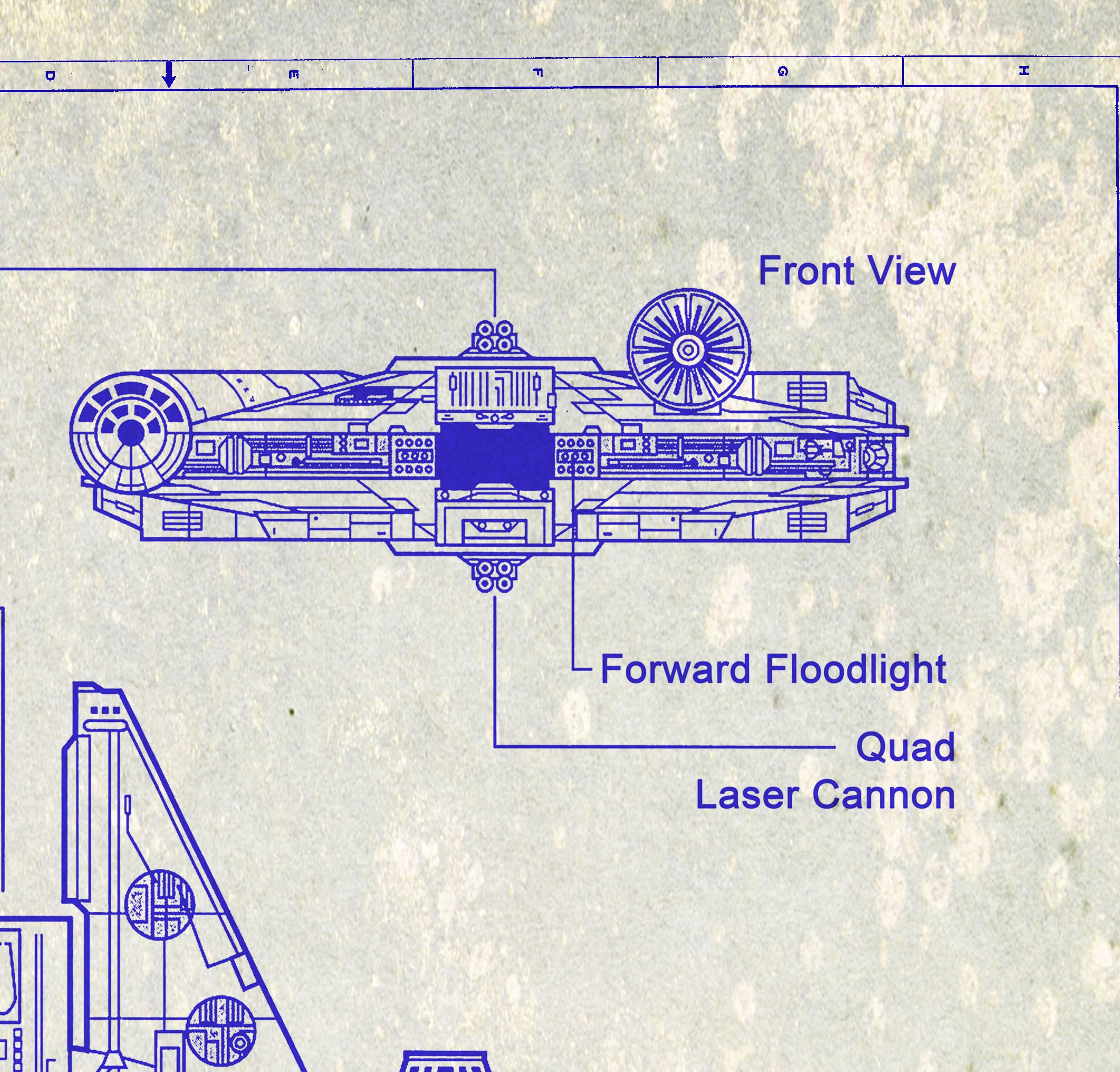 Star Wars - Millennium Falcon - Blueprint - Disney World - Disneyland ...