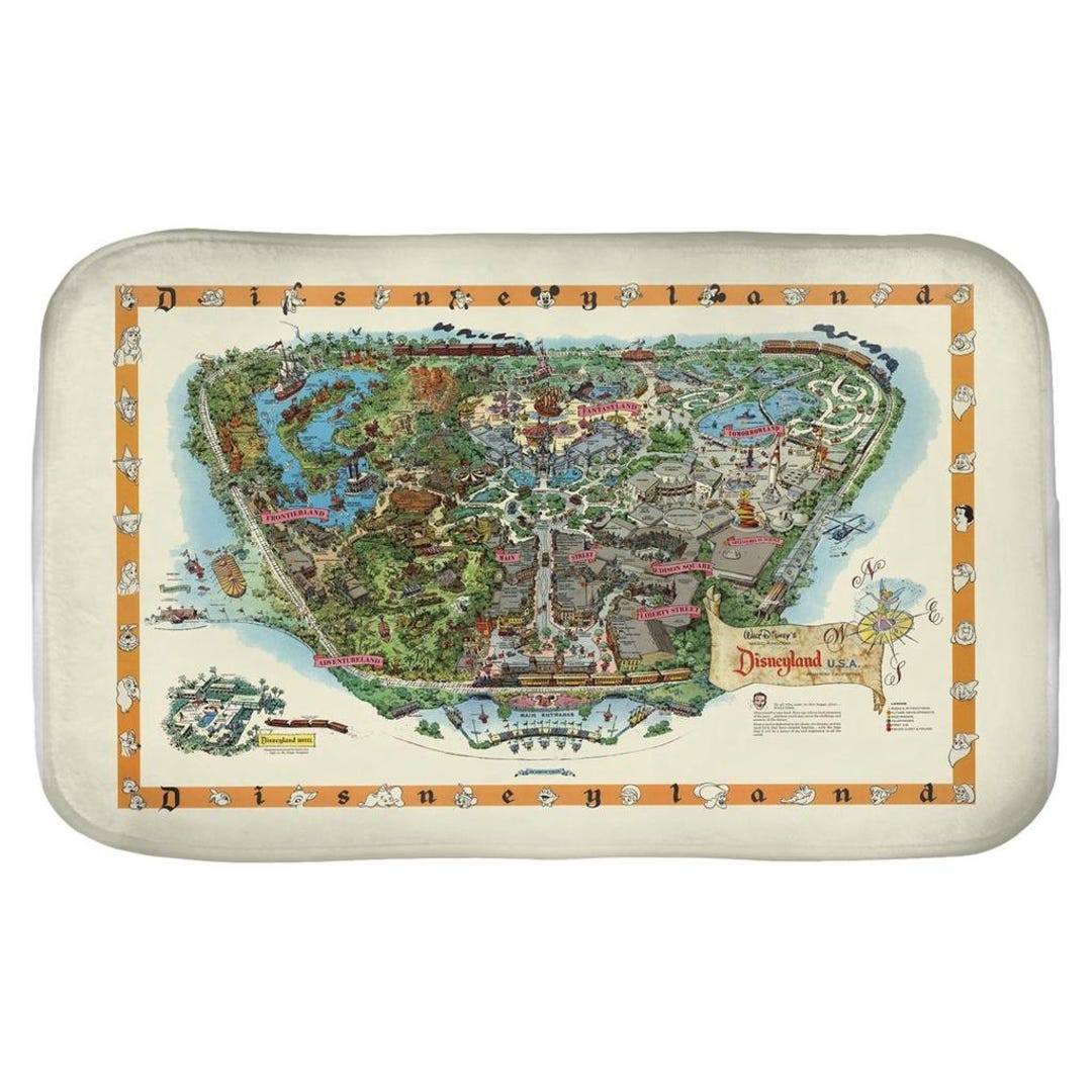 Bath Mat -disney - Disneyland - Mat - Map - Vintage - Etsy