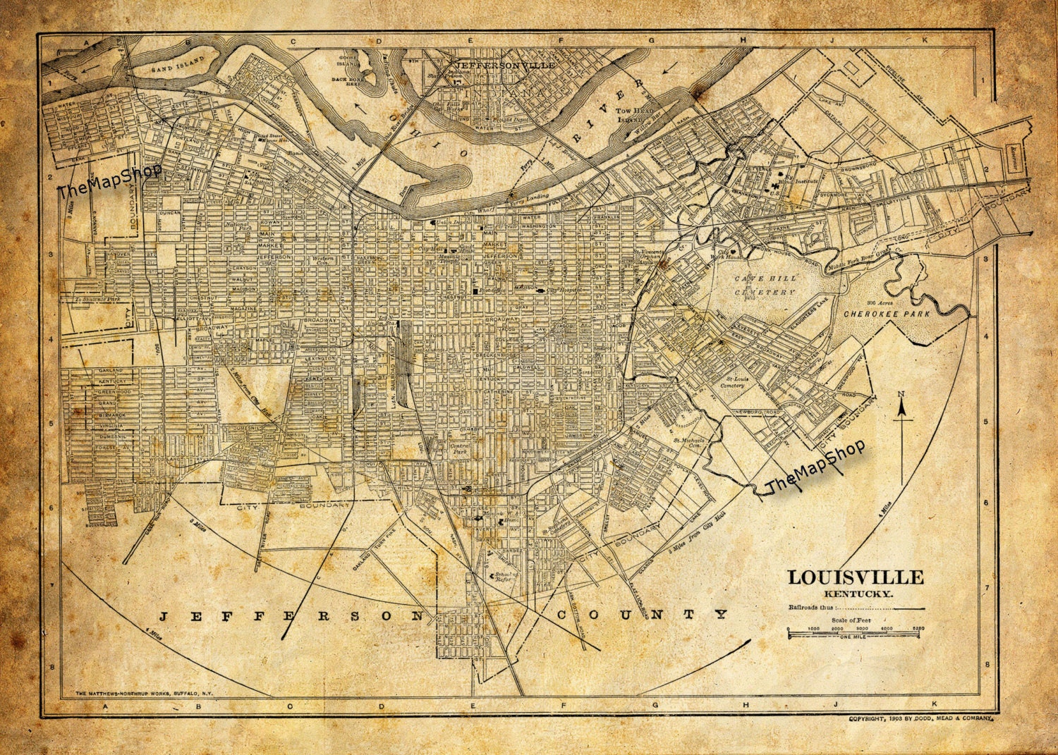 Louisville, Kentucky 1876 Fleece Blanket by Vintage Places