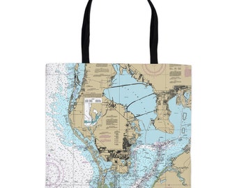 Tampa Bay - St Petersburg - Nautical Map - Weekend Tote - Bag -Tote