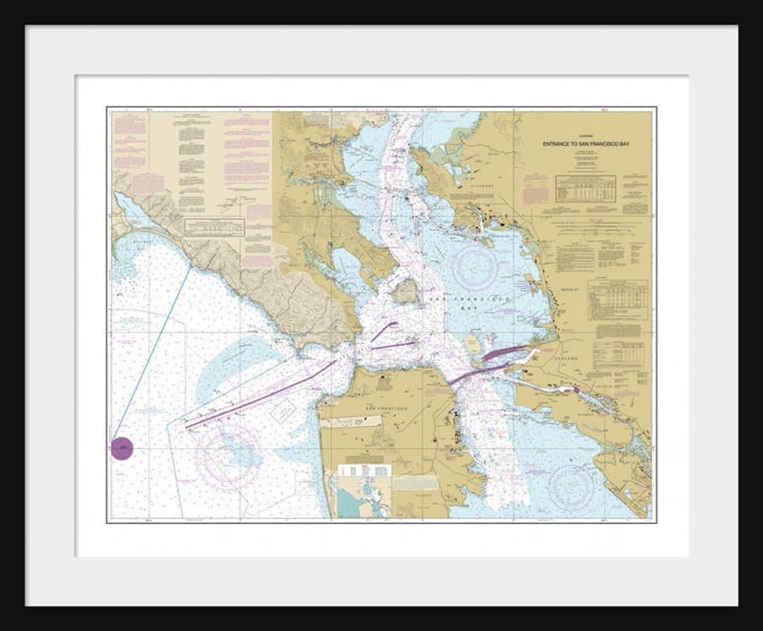 San Francisco Map Nautical Map Nautical Chart Map Art Print
