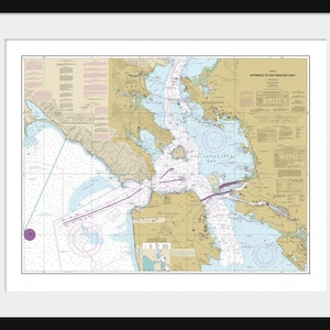 San Francisco Map - Nautical Map - Nautical Chart - Map Art - Print - Poster