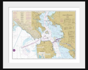 San Francisco Map - Nautical Map - Nautical Chart - Map Art - Print - Poster