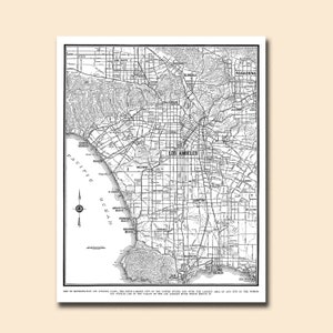 Los Angeles Map - Street Map Vintage