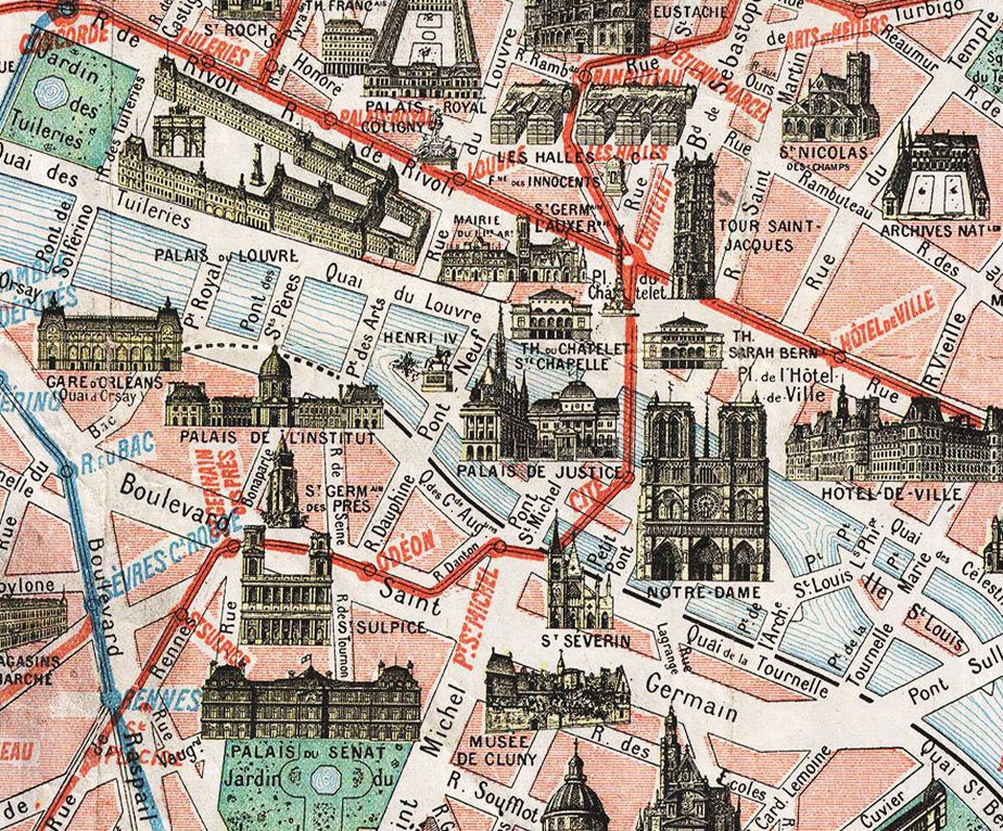 Paris Street Map - Vintage Map - Paris - Etsy