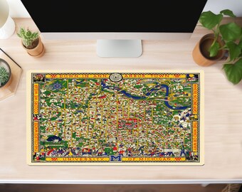 Ann Arbor - University of Michigan - Desk Pad -Wolverines  - Map - Desk Mat