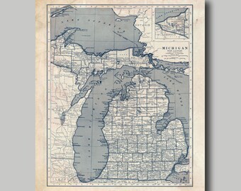 Lake Ann Michigan Satellite Styled Map Wall Art