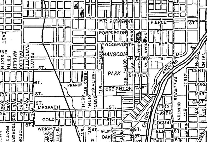 Omaha Map Street Map Vintage Poster Print Etsy