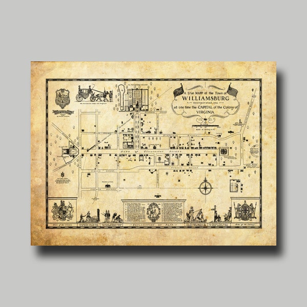 Frenchmans Map Williamsburg Etsy