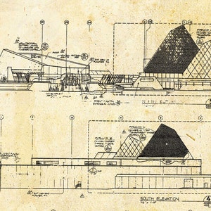 Disney World - Epcot - Blueprint - Vintage - Sepia - Black Ink - Print ...