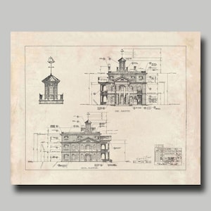 Disneyland  - Haunted Mansion - Blueprint -  Disney - Disneyland - Vintage - Grunge - Black Ink- Print - Poster