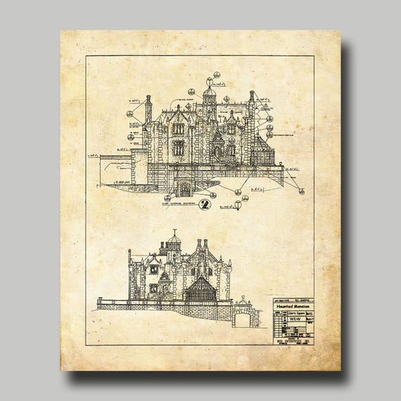 Disney World - Haunted Mansion - Blueprint - Disney - Disneyland
