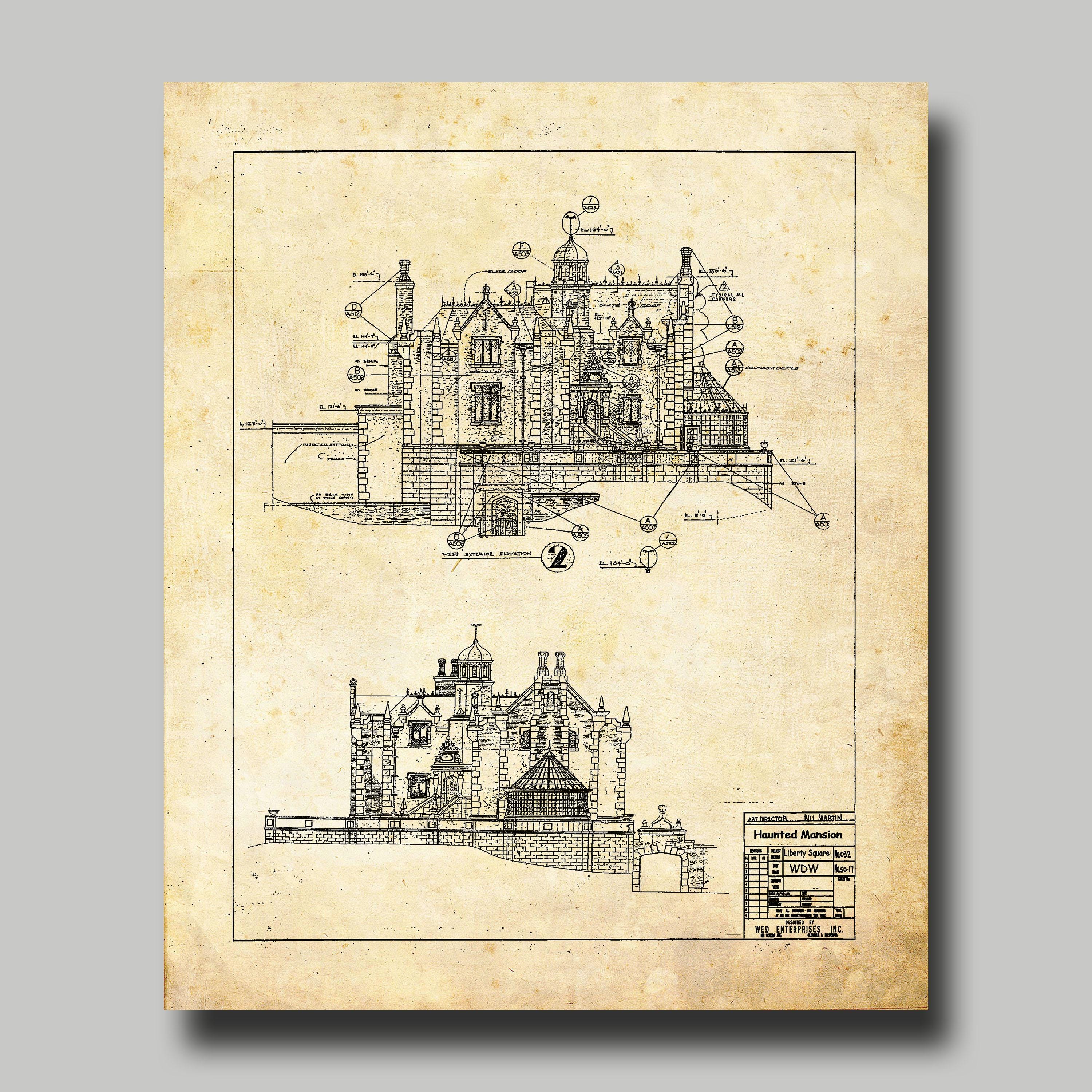 Disney World - Haunted Mansion - Blueprint - Disney - Disneyland