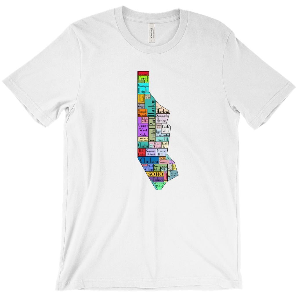 ニューヨーク - マンハッタン - 地区 - 地図 - ユニセックス - Tシャツ