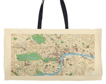 London - Map - Weekend Tote - Bag - Tote