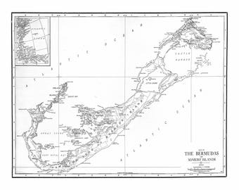 Bermuda Map Print Poster