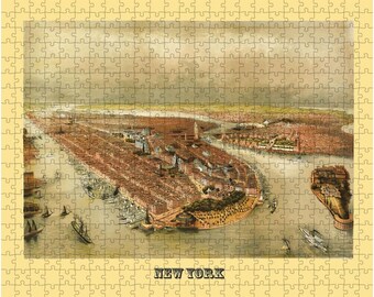 Puzzle - Manhattan - New York - vintage - Panoramique