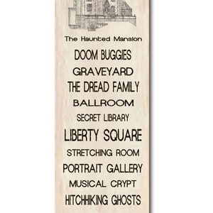 Bus Roll - Disney World - Haunted Mansion - Blueprint - Disney - Black Ink - Print - Poster