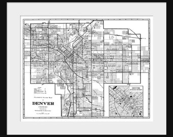 Denver Street Map Vintage - 1922 Street Map -  Print Poster