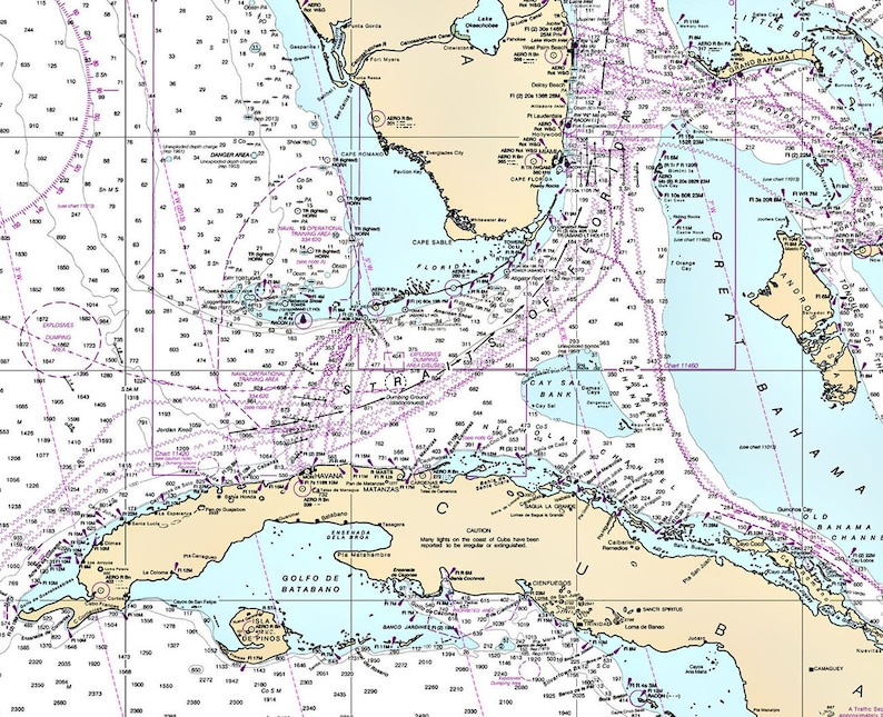 Gulf of Mexico Map Nautical Map Nautical Chart Map Art Print Poster image 2