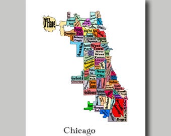 Plan de Chicago - Impression - Poster - Quartiers